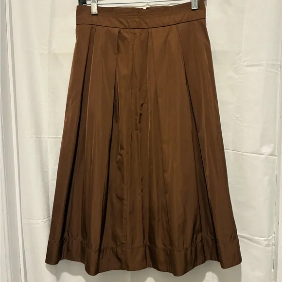 Elegant A-Line Skirt in Rich Brown - Picture 2 of 5